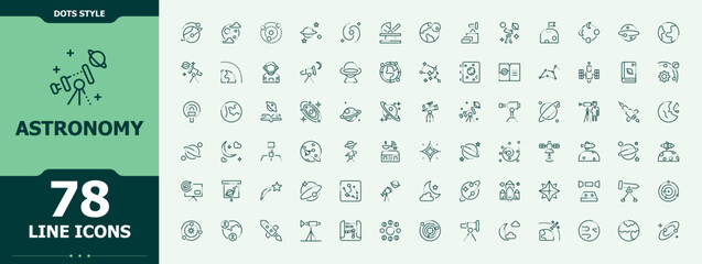 Astronomy icon pack. Thin UI icons. Planet icon set. Featuring cosmos, space, asteroid, universe, galaxy and more. © icogrid