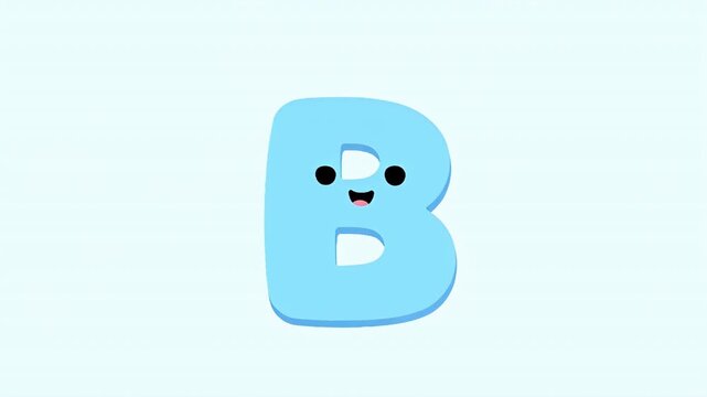 Kid Friendly Letter B Animation in Flat Design Style