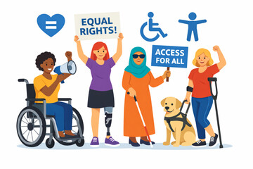 Fototapeta premium Diverse group advocates for equal rights and access for all people