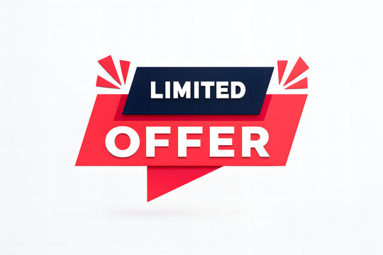 Limited offer badge with red and blue colors