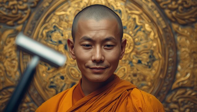 Razor shave scalp for Buddhist monk