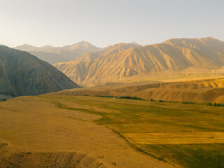aerial view of Kyzyl Oi Village, Kyrgyzstan - 25th august 2025