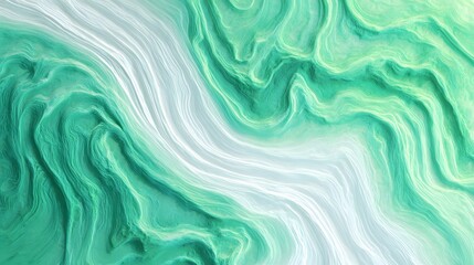 Softly swirled green and white liquid pattern is flowing.