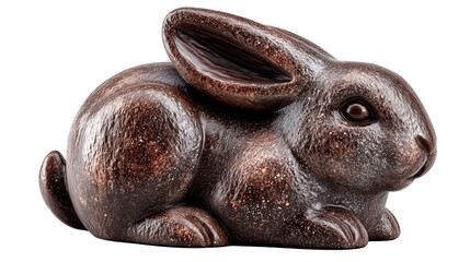 Premium dark chocolate Easter bunny figure ready for celebration in spring festivities