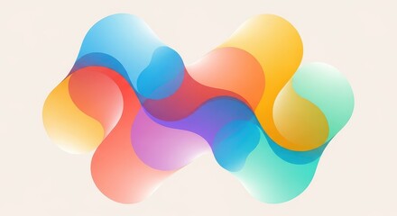 Obraz premium Vibrant, overlapping fluid shapes create an abstract, colorful background element