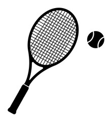 Tennis Silhouette - Racket & Ball Vector
