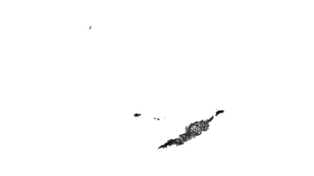 Sketch Anguilla outline map animation - smooth progressive reveal
