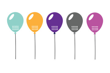 Birthday Balloons Clipart for Party Decoration Design