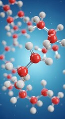 Molecular Structure of Water Molecules in 3D.