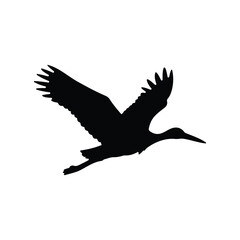 Fototapeta premium Stork silhouette icon vector flat design.