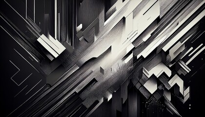 Obraz premium a black and white abstract background with a digital glitch effect