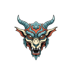 Fototapeta premium Stylized demon illustration on black background