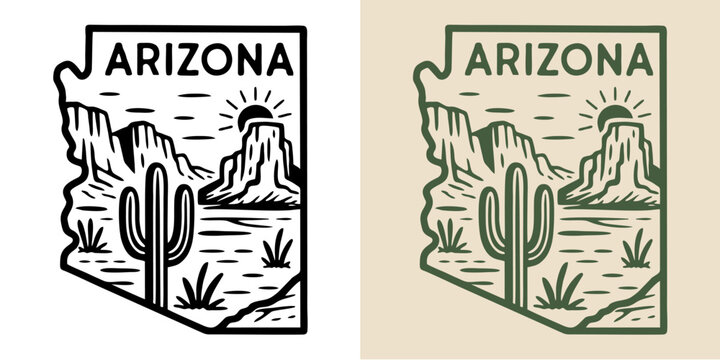 arizona monoline desain vintage outdoor badge design