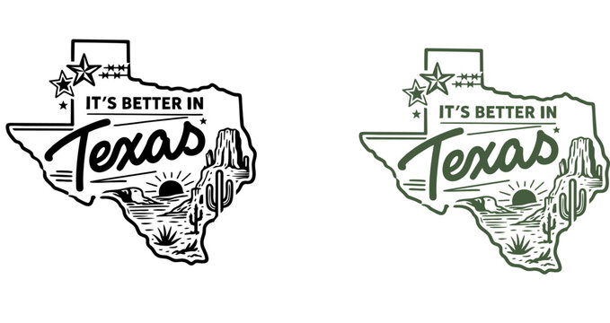 texas monoline vintage outdoor badge design