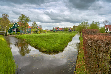 Obraz premium Scenic view in the peaceful countryside in the Netherlands