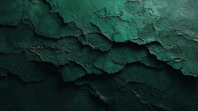 Emerald Stone Texture: A close-up view unveils the intricate textures of emerald-colored stone, its rugged surface displaying layers and textures, creating a sense of natural and durable charm.