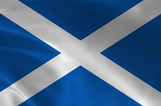 Scotland National Flag Waving Loop - Realistic 4K Background for Scottish Heritage, United Kingdom and News Themes