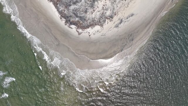 Aerial view of wild beach in Pe&ccedil;as Island - Paranagu&aacute; Bay - Guaraque&ccedil;aba, Paran&aacute;, Brazil