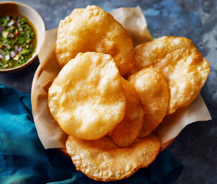Indian poori bread 