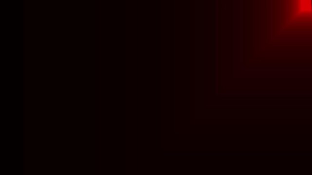 abstract red corner glow light pulse loop. red blinking light on dark background, single red glowing corner flare motion graphic.