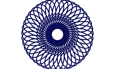 Abstract Geometric Blue Spiral Pattern on Black Background for Modern Design