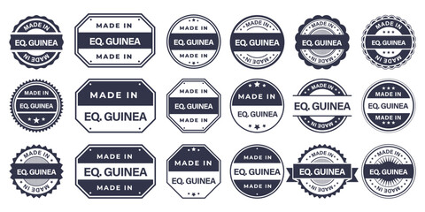Obraz premium Made in EQUATORIAL GUINEA Vintage Stamp Badges Collection, Made in EQUATORIAL GUINEA Retro Badge & Stamp Logo Collection