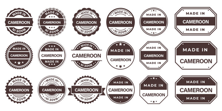 Made in CAMEROON Vintage Stamp Badges Collection, Made in CAMEROON Retro Badge & Stamp Logo Collection