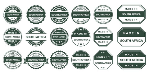 Made in SOUTH AFRICA Vintage Stamp Badges Collection, Made in SOUTH AFRICA Retro Badge & Stamp Logo Collection