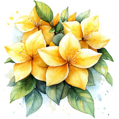 Fototapeta premium Starfruit Slice, watercolor illustration vector, isolated on a white background.
