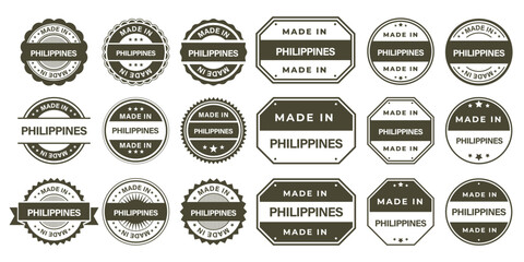 Obraz premium Made in PHILIPPINES Vintage Stamp Badges Collection, Made in PHILIPPINES Retro Badge & Stamp Logo Collection