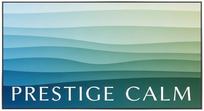 Abstract layered background displays a gradient of cool blue and green tones with white text overlaid