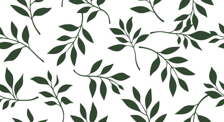 Seamless botanical leaves pattern vector clipart for fabric, wallpaper, and nature design © azad