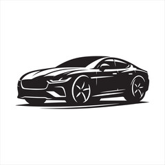 Fototapeta premium vintage car vector silhouette line art logo idea collection