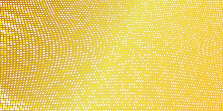 Golden disco party pattern. Yellow square sequin mosaic texture background. Abstract gold shining glitter halftone wallpaper. Sparkling glitter backdrop. Retro vector design