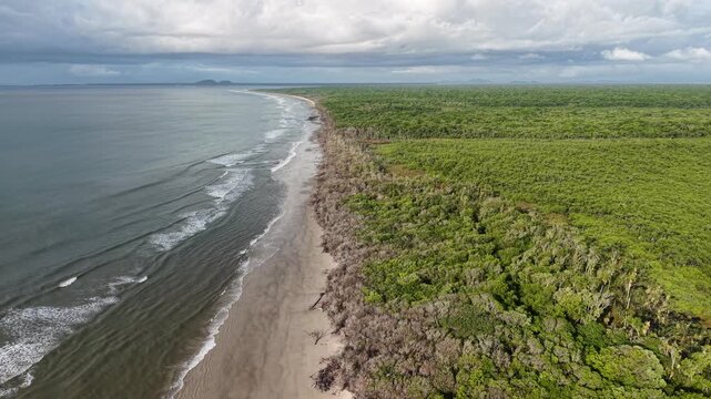 Aerial view of wild beach in Pe&ccedil;as Island - Paranagu&aacute; Bay - Guaraque&ccedil;aba, Paran&aacute;, Brazil