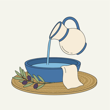 Washing of the feet pitcher and basin