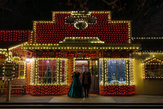 Christmas Lights at Silver Dollar City in Branson, Missouri, December 2021
