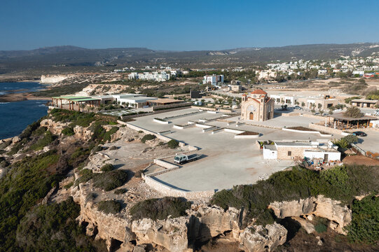 Agios Georgios Church on the coastal cliffs of Pegeia, Paphos District in Cyprus