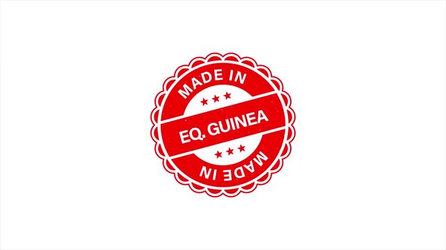 Animation of Made in EQUATORIAL GUINEA Vintage Stamp Badges Collection, Made in EQUATORIAL GUINEA Retro Badge & Stamp Logo Collection