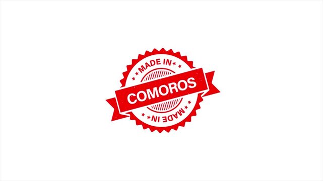 Animation of Made in COMOROS Vintage Stamp Badges Collection, Made in COMOROS Retro Badge & Stamp Logo Collection