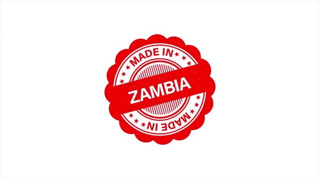 Animation of Made in ZAMBIA Vintage Stamp Badges Collection, Made in ZAMBIA Retro Badge & Stamp Logo Collection