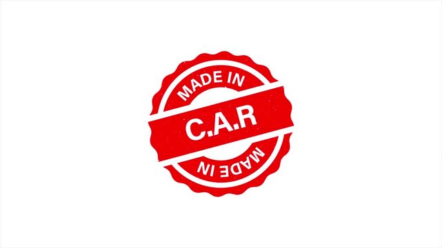 Animation of Made in Central African Republic Vintage Stamp Badges Collection, Made in Central African Republic Retro Badge & Stamp Logo Collection