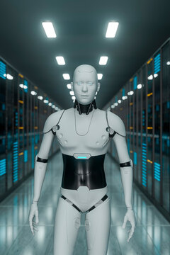 3D humanoid robot walking in data corridor