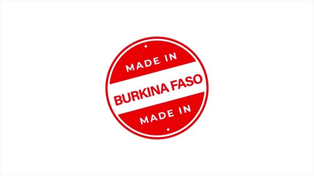 Animation of Made in Burkina Faso Vintage Stamp Badges Collection, Made in Burkina Faso Retro Badge & Stamp Logo Collection