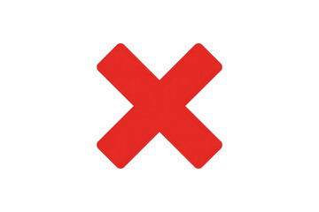 Obraz premium Red X mark isolated on a transparent background