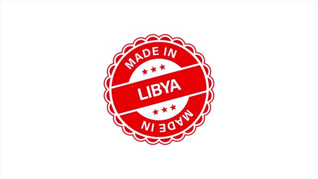 Animation of Made in LIBYA Vintage Stamp Badges Collection, Made in LIBYA Retro Badge & Stamp Logo Collection