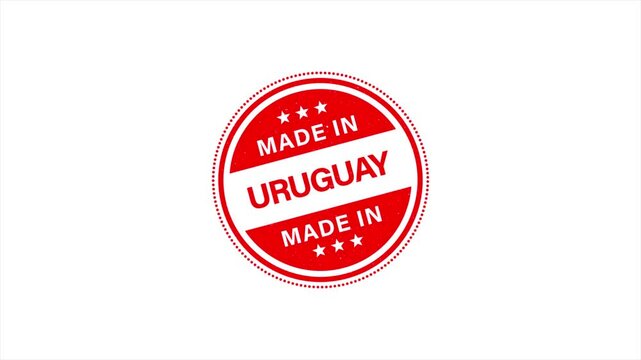 Animation of Made in Uruguay Vintage Stamp Badges Collection, Made in Uruguay Retro Badge & Stamp Logo Collection