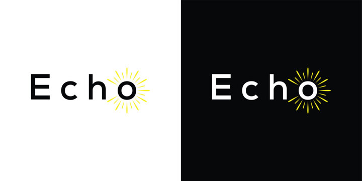 Echo logo design vector, echo typography text graphic icon concept