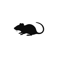 Rat silhouette vector flat illustration design.