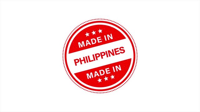 Animation of Made in PHILIPPINES Vintage Stamp Badges Collection, Made in PHILIPPINES Retro Badge & Stamp Logo Collection